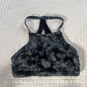 Athleta Black Tie-Dye Sports Bra